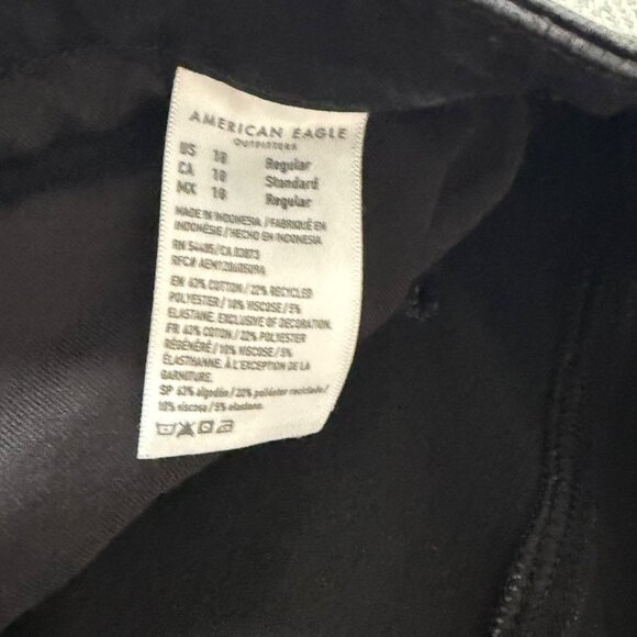 American Eagle Jeans Womens 18 Black Stretch Jegging Grunge Casual - Picture 8 of 16